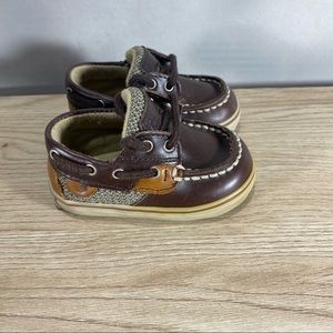 Sperry Bluefish Crib Chocolate Boys Shoes Size 1